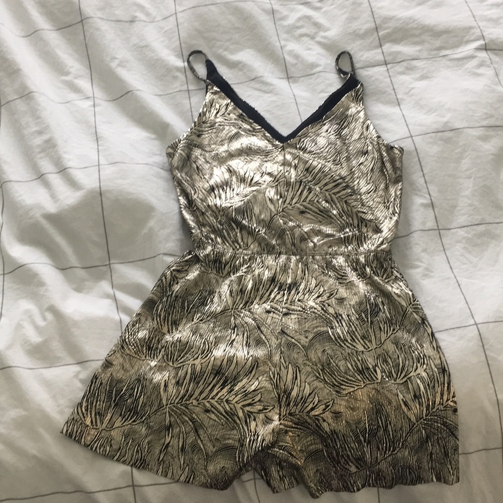 TOPSHOP Tropical Metallic Romper